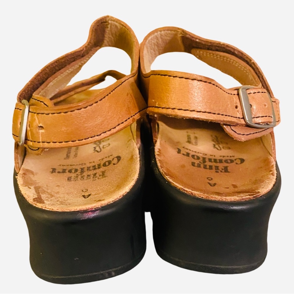 Finn Comfort Jersey Women’s Sandals 6A  US 8.5 Leather Cognac - Picture 6 of 9